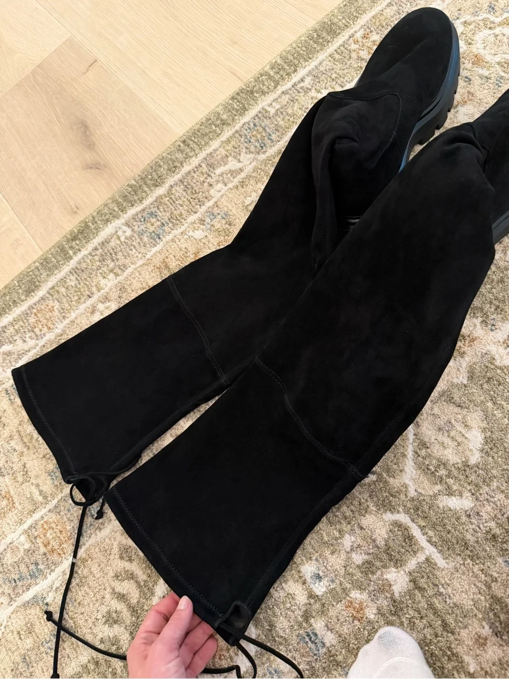 Stuart Weitzman Bedforland Black Suede Over-the-Knee Boots / US7.5 EU38